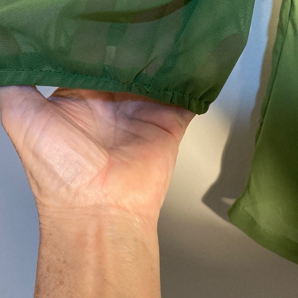 Umgee Green Blouse with Cut-Out Neckline - Picture 4 of 6